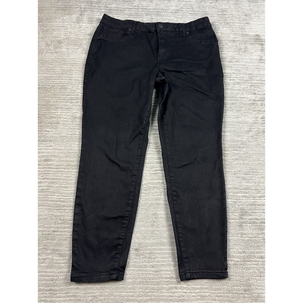 Maurices Jeans Womens XL Short Black High Rise Tapered Ankle Cotton Blend